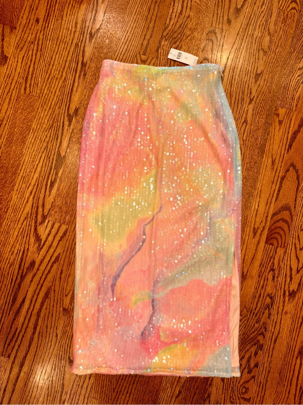 NWT Anthropologie Hutch Rainbow Sequin Skirt, XS